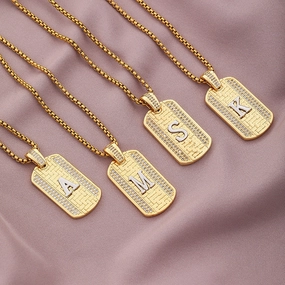Wholesale 26 Letters Stainless Steel Necklace Sweater Chain