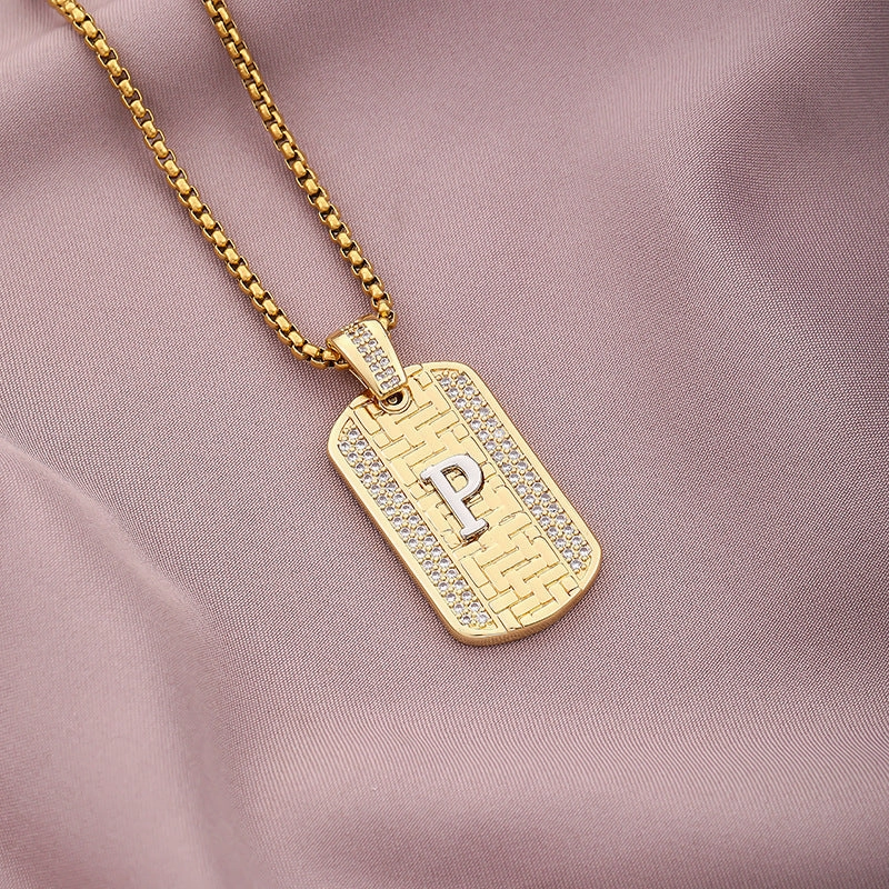 Wholesale 26 Letters Stainless Steel Necklace Sweater Chain