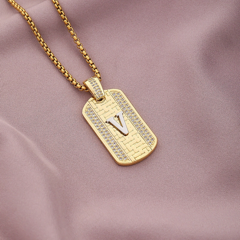 Wholesale 26 Letters Stainless Steel Necklace Sweater Chain