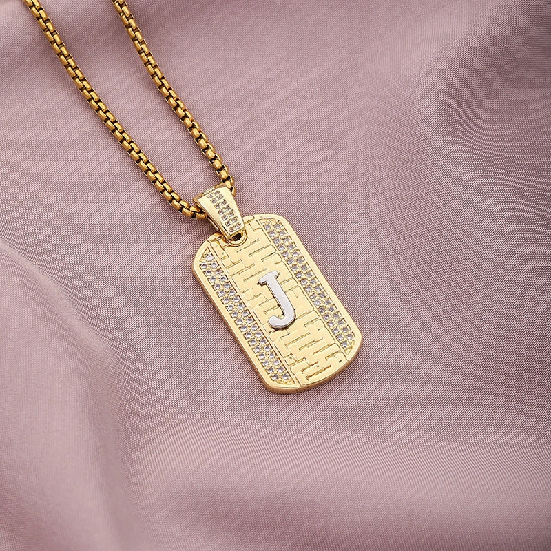 Wholesale 26 Letters Stainless Steel Necklace Sweater Chain