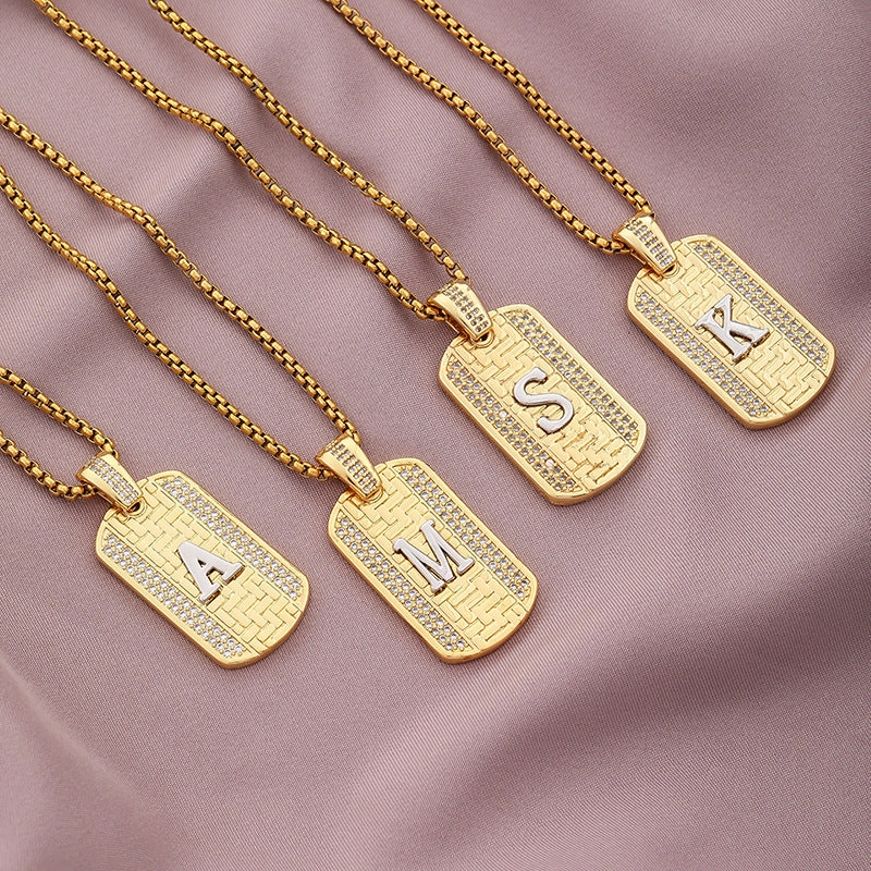 Wholesale 26 Letters Stainless Steel Necklace Sweater Chain