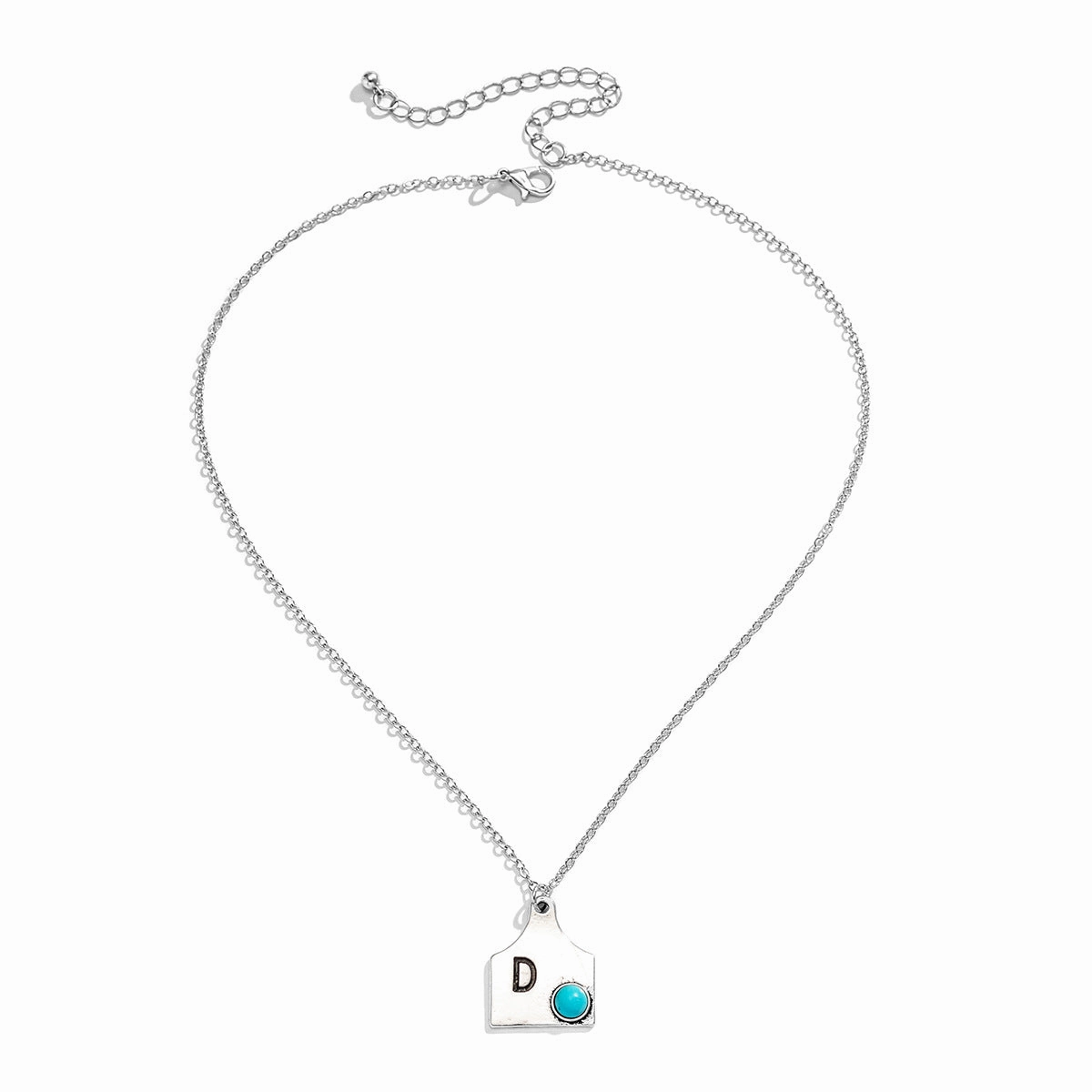 Wholesale 26 Letters Turquoise Alloy Necklace