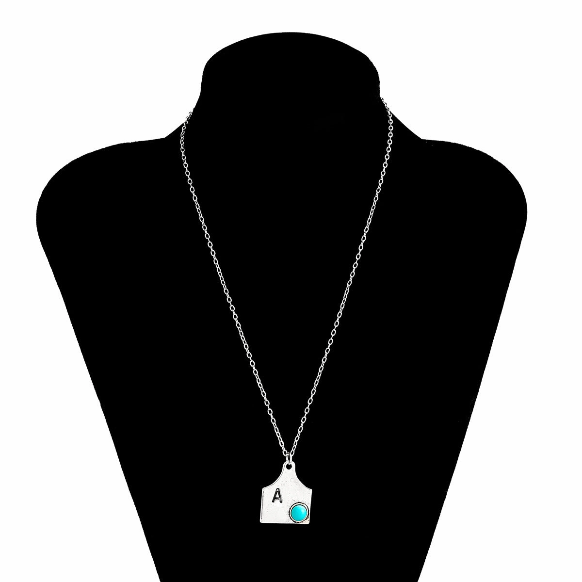 Wholesale 26 Letters Turquoise Alloy Necklace