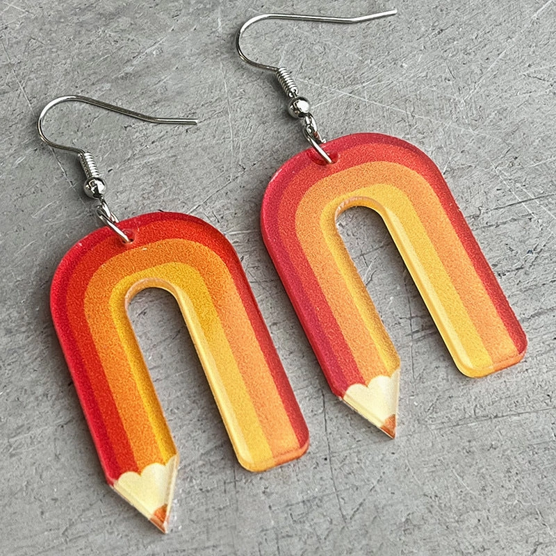 Wholesale 2pcs Teachers Colored Pencil Art Acrylic Earrings