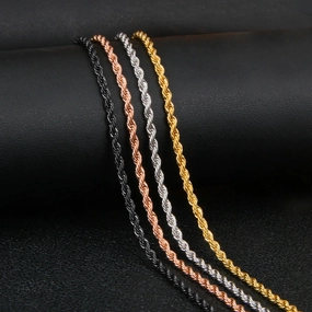 Wholesale 3mm Stainless Steel Twist Chain Necklaces