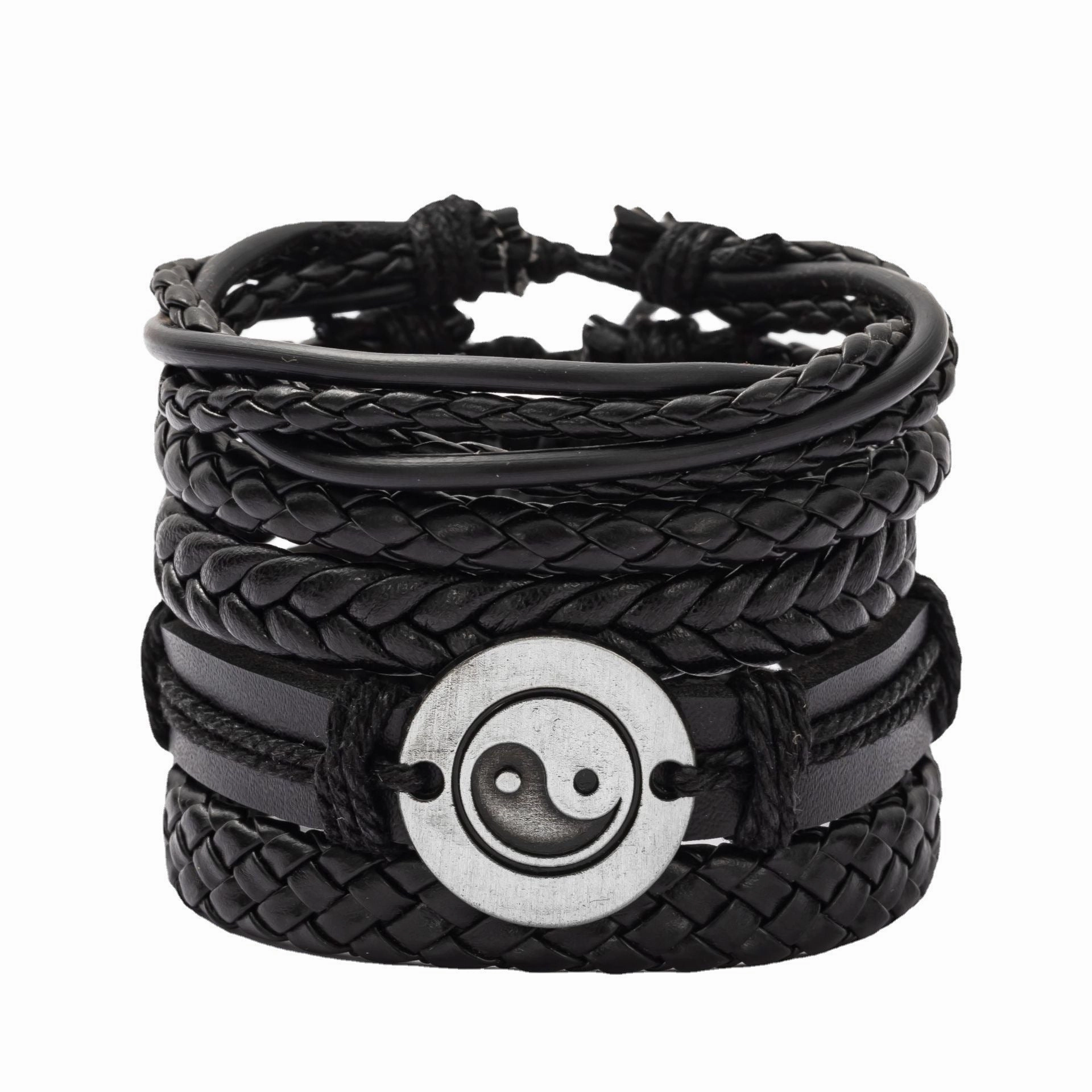 Wholesale 3PCS Hand Woven Hand Cowhide Bracelet