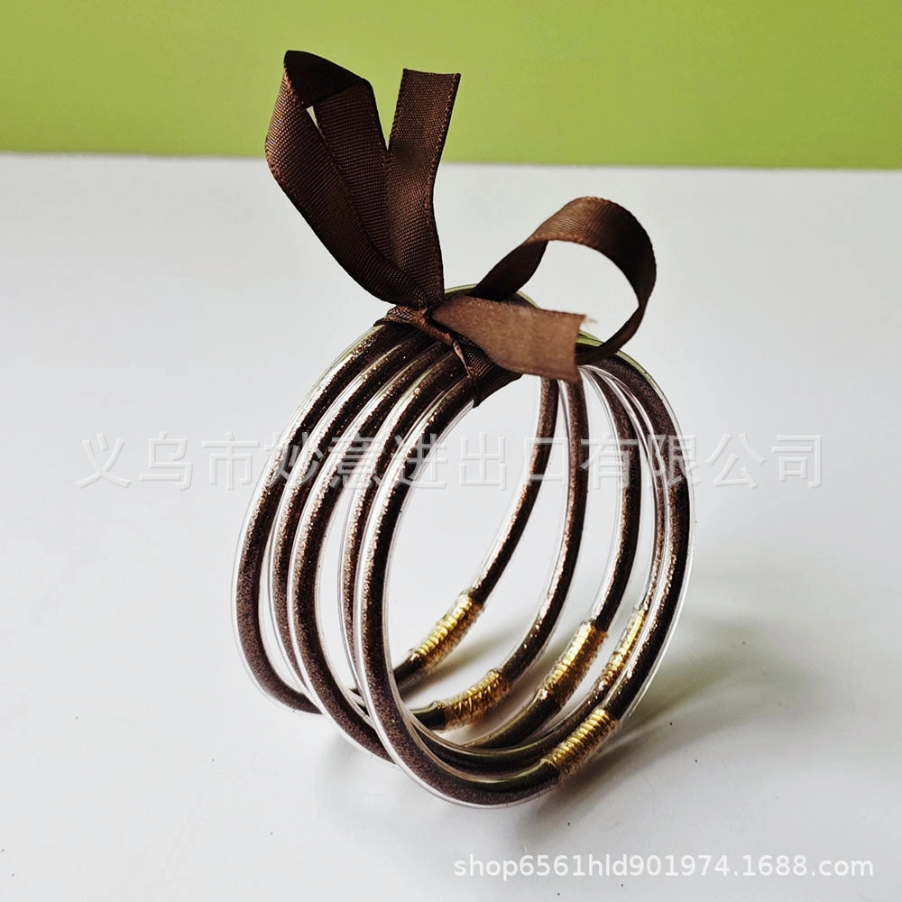 Wholesale 5-layer Silicone Gold Powder Women's Bow Bracelet