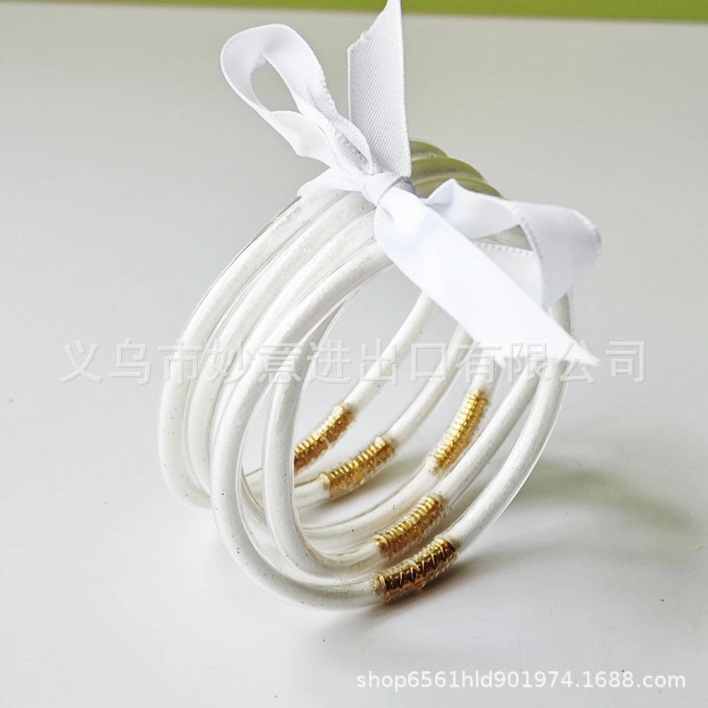 Wholesale 5-layer Silicone Gold Powder Women's Bow Bracelet
