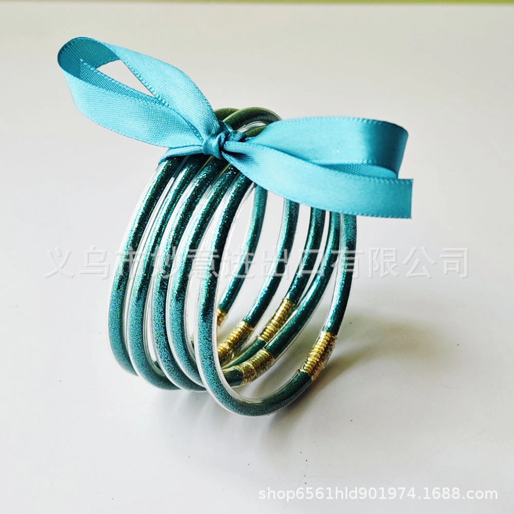Wholesale 5-layer Silicone Gold Powder Women's Bow Bracelet