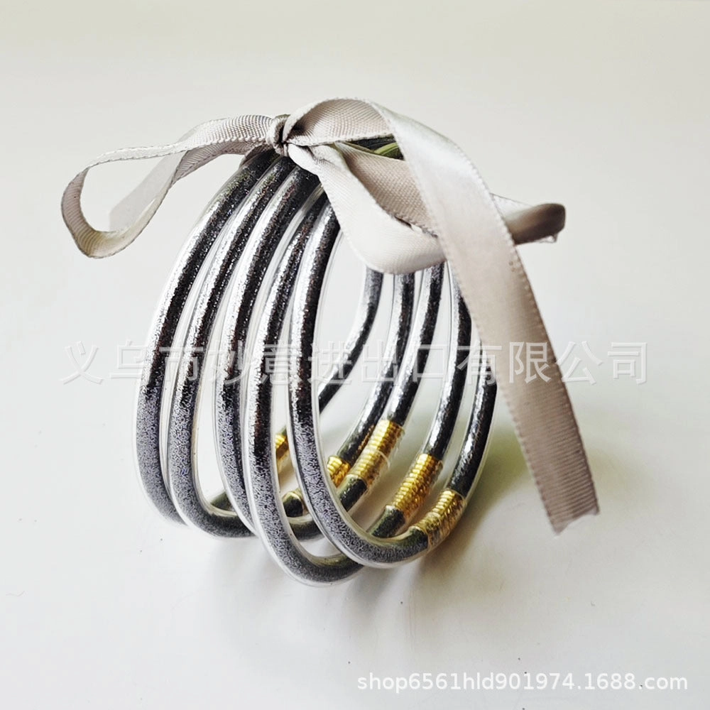 Wholesale 5-layer Silicone Gold Powder Women's Bow Bracelet