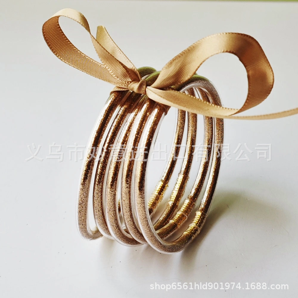 Wholesale 5-layer Silicone Gold Powder Women's Bow Bracelet