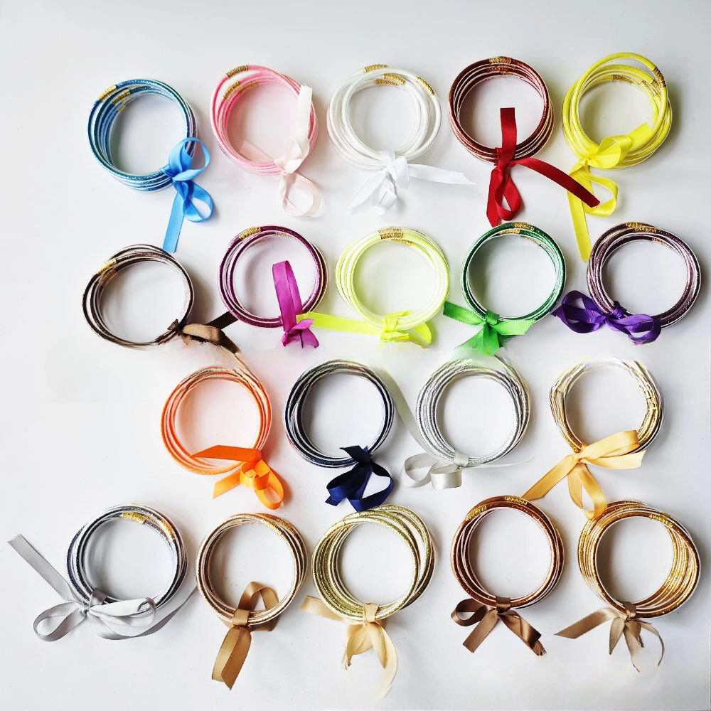 Wholesale 5-layer Silicone Gold Powder Women's Bow Bracelet