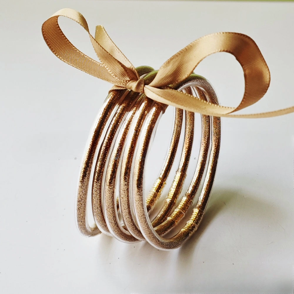 Wholesale 5-layer Silicone Gold Powder Women's Bow Bracelet