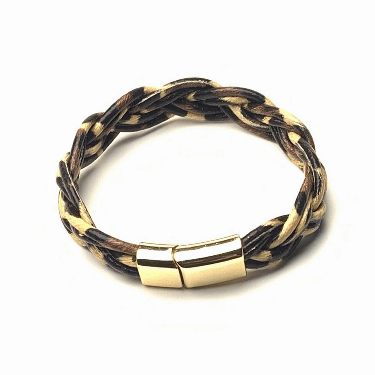 Wholesale 6-strand braided bracelet silicone tube leopard leather bracelet