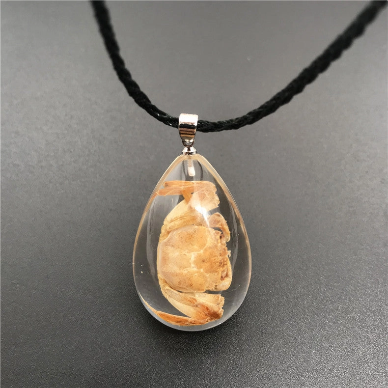 Wholesale 6pcs/pack Transparent Insect Resin Necklace