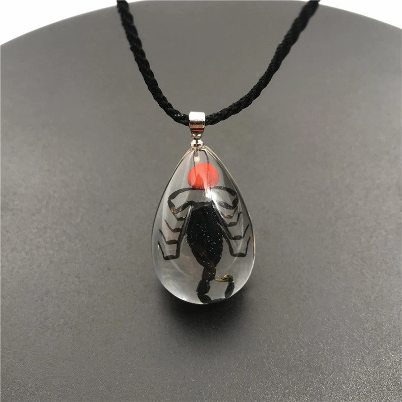 Wholesale 6pcs/pack Transparent Insect Resin Necklace