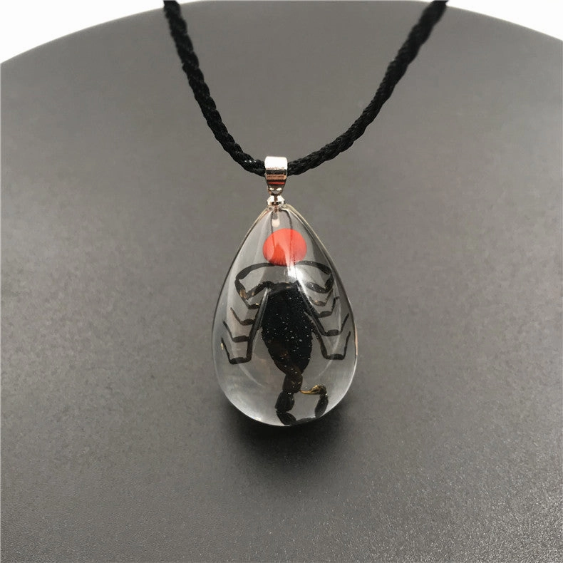 Wholesale 6pcs/pack Transparent Insect Resin Necklace