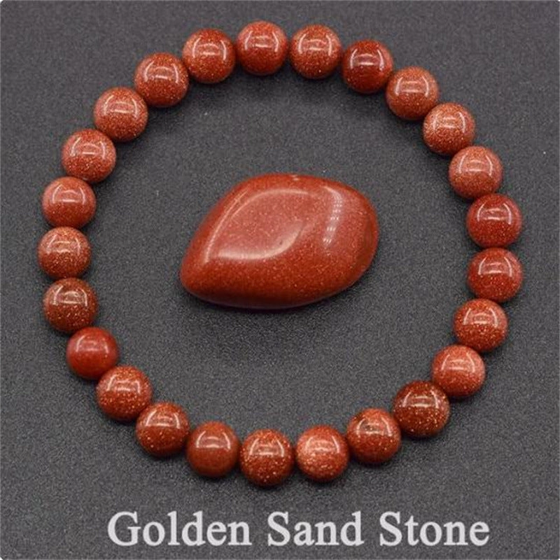 Wholesale 8mm rose natural stone tiger eye crystal elastic bead bracelet