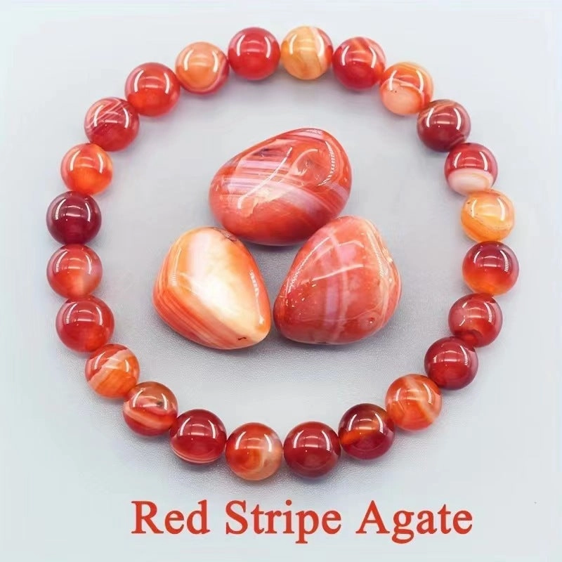 Wholesale 8mm rose natural stone tiger eye crystal elastic bead bracelet
