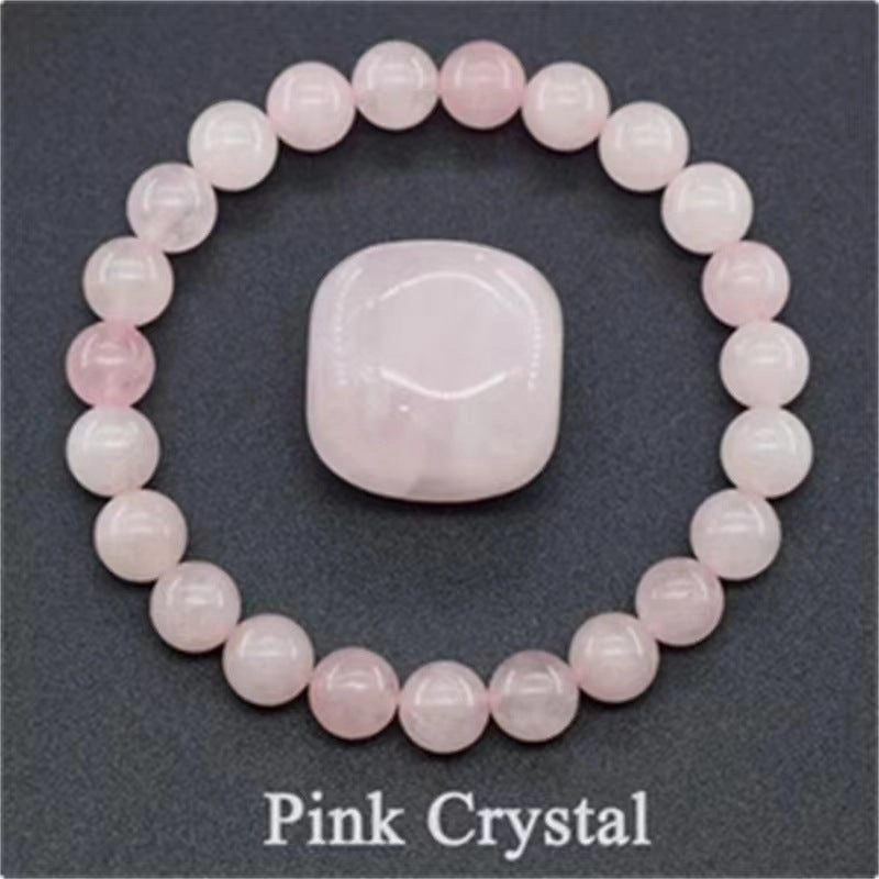 Wholesale 8mm rose natural stone tiger eye crystal elastic bead bracelet