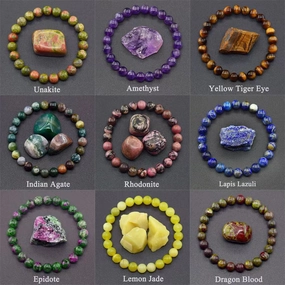 Wholesale 8mm rose natural stone tiger eye crystal elastic bead bracelet