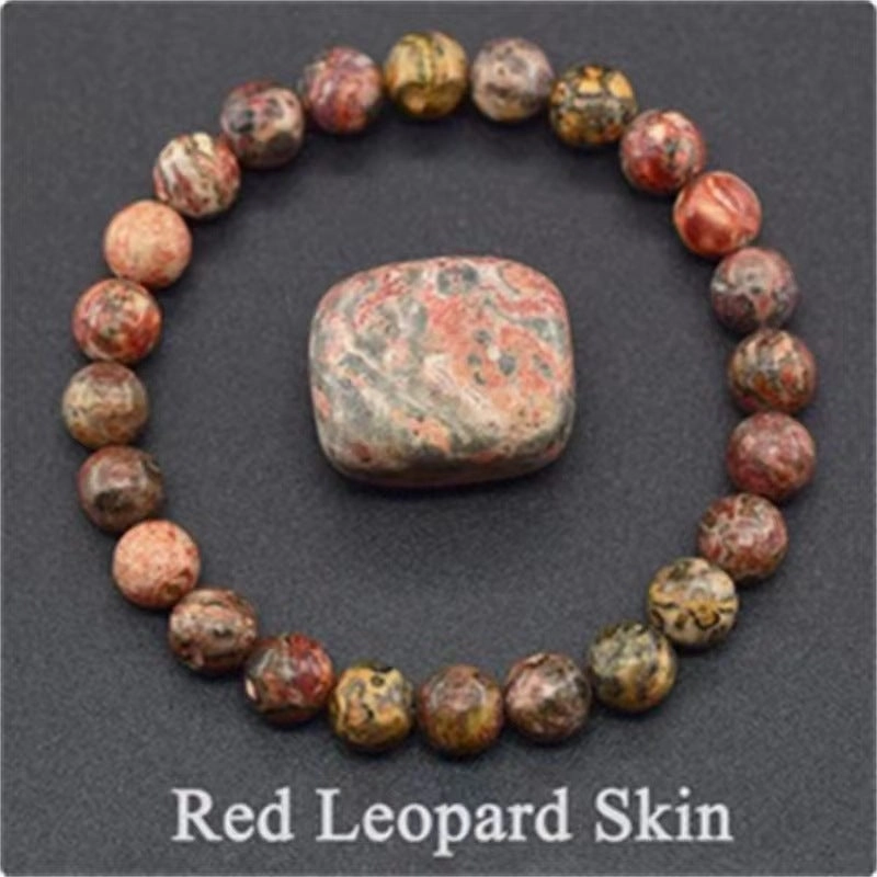 Wholesale 8mm rose natural stone tiger eye crystal elastic bead bracelet
