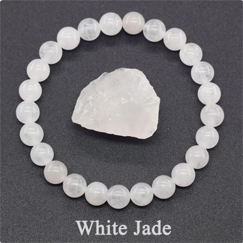 Wholesale 8mm rose natural stone tiger eye crystal elastic bead bracelet