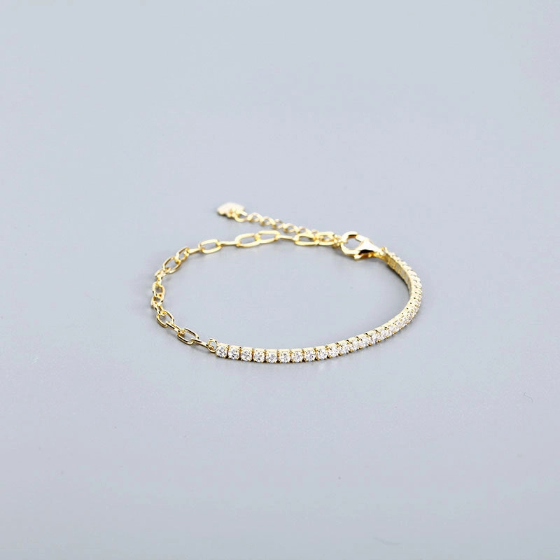 Wholesale 925 Pure Silver Haoshi Spliced Chain Bracelet