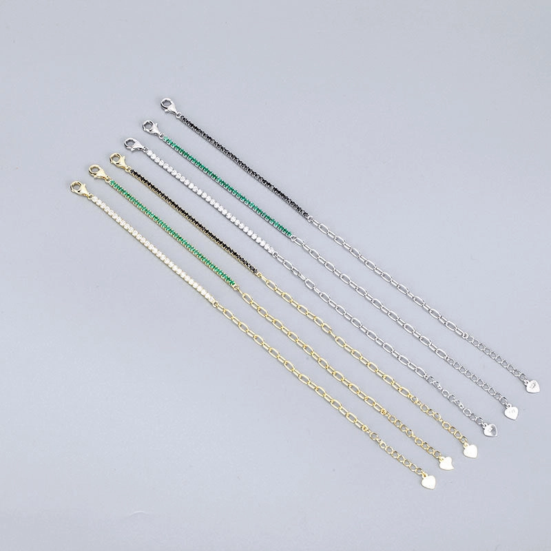 Wholesale 925 Pure Silver Haoshi Spliced Chain Bracelet