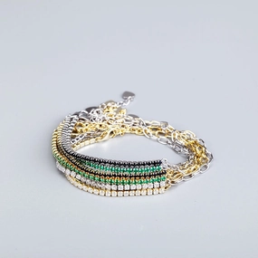 Wholesale 925 Pure Silver Haoshi Spliced Chain Bracelet