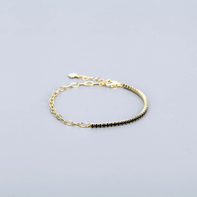 Wholesale 925 Pure Silver Haoshi Spliced Chain Bracelet