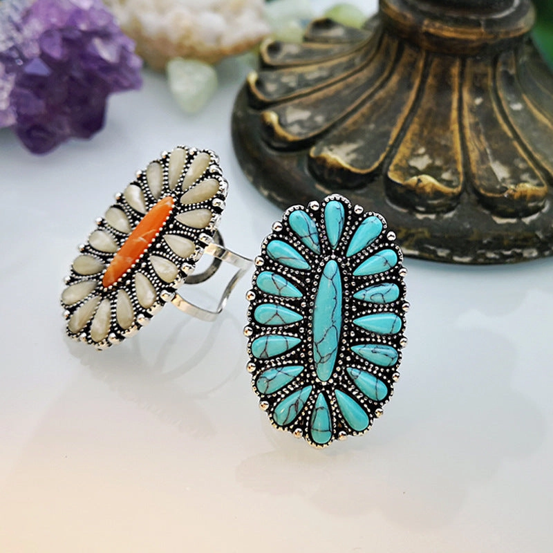 Wholesale 925 Silver Plated Turquoise Ring