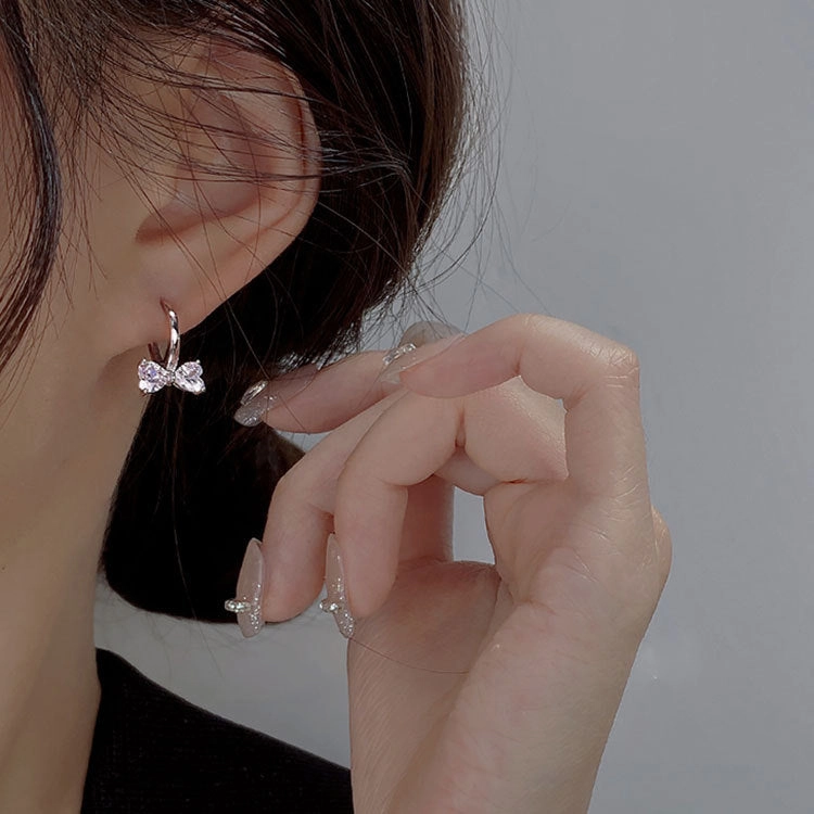 Wholesale 925 Sterling Silver Heart-shaped Zircon Earrings