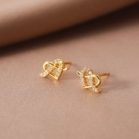 Wholesale 925 Sterling Silver Heart-shaped Zircon Earrings