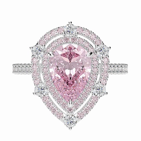 Wholesale 925 Sterling Silver Pink High Carbon Diamond Rings OLY-RS-XY001
