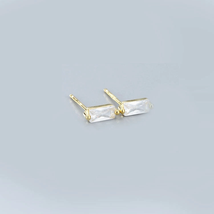 Wholesale 925 Sterling Silver Square Multicolored Zircon Earrings