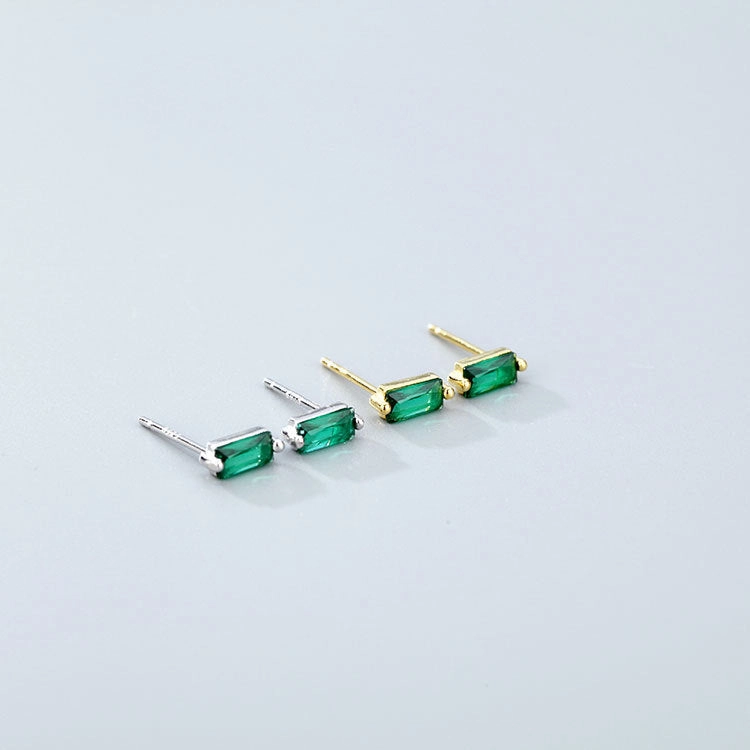 Wholesale 925 Sterling Silver Square Multicolored Zircon Earrings