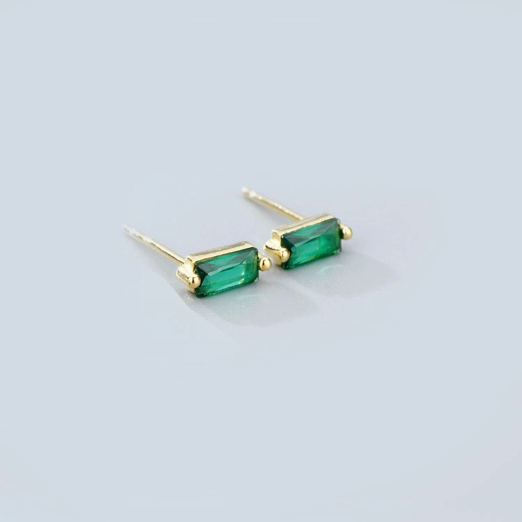 Wholesale 925 Sterling Silver Square Multicolored Zircon Earrings