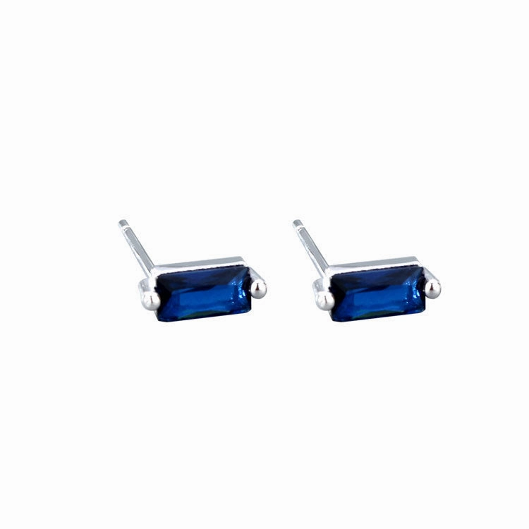 Wholesale 925 Sterling Silver Square Multicolored Zircon Earrings