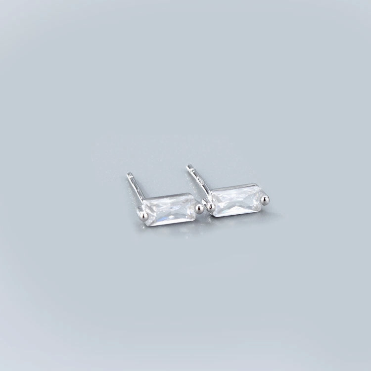 Wholesale 925 Sterling Silver Square Multicolored Zircon Earrings