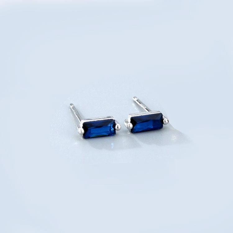 Wholesale 925 Sterling Silver Square Multicolored Zircon Earrings
