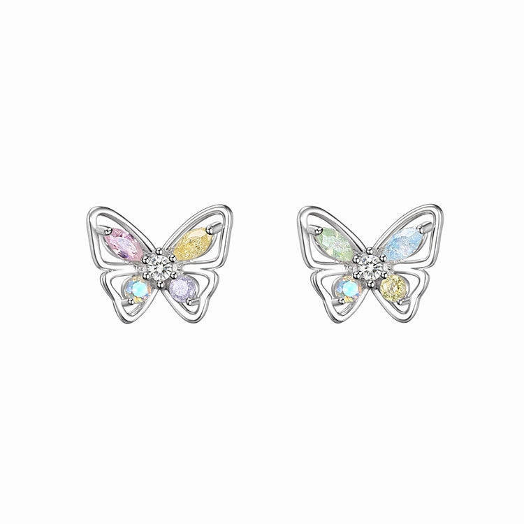 Wholesale 925 Sterling Silver Zircon Butterfly Earrings