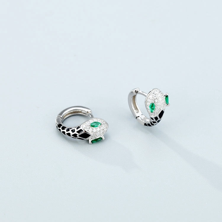 Wholesale 925 Sterling Silver Zircon Snake Shaped Earrings