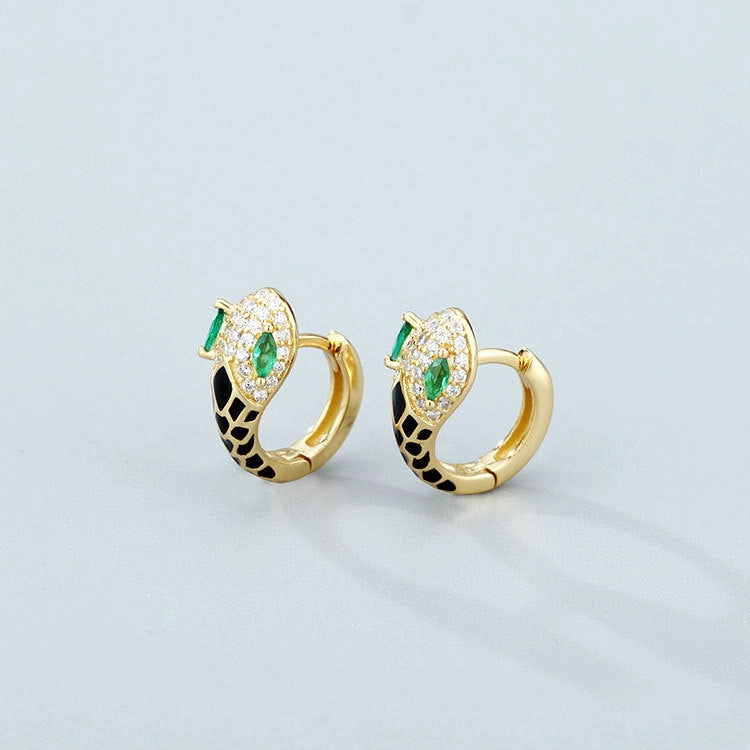 Wholesale 925 Sterling Silver Zircon Snake Shaped Earrings