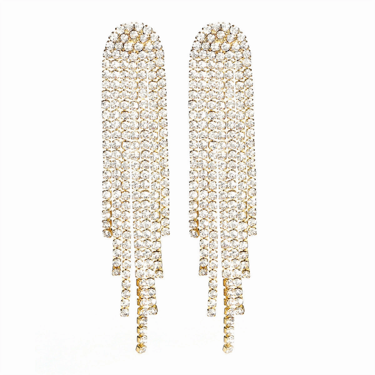 Wholesale AB Rhinestone Long Tassel Earrings