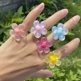 Wholesale Acrylic Flower Ring