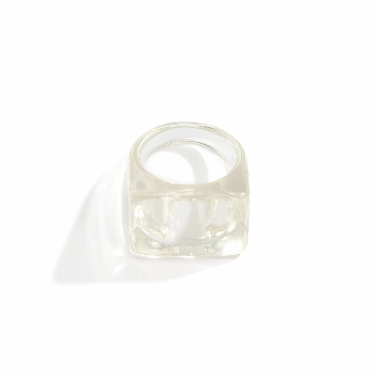 Wholesale Acrylic Geometric Colorful Square Broad Brim Ring