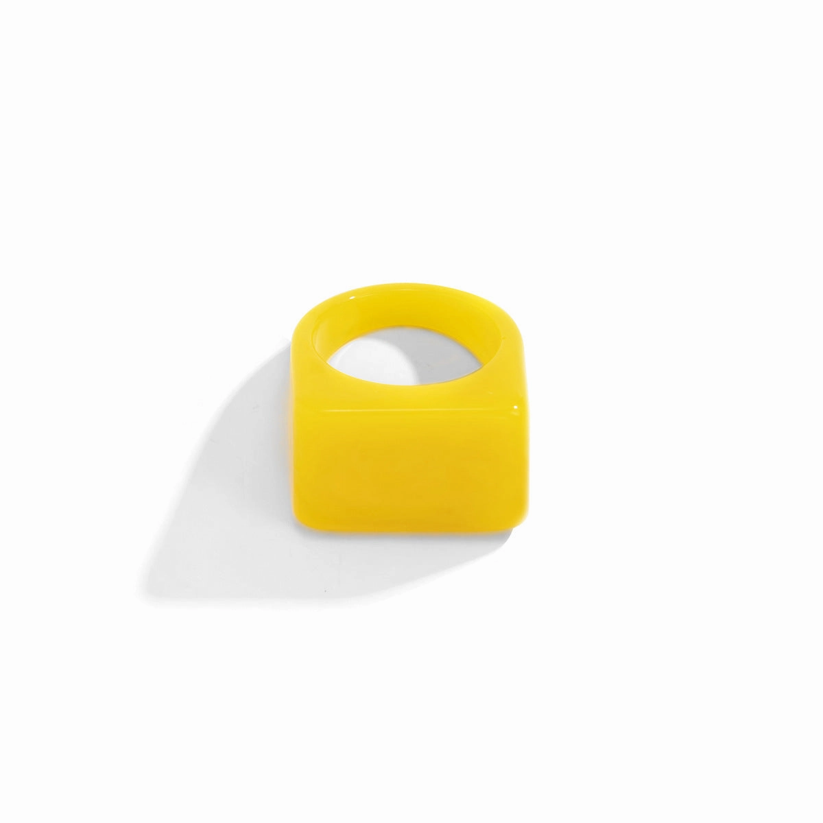 Wholesale Acrylic Geometric Colorful Square Broad Brim Ring