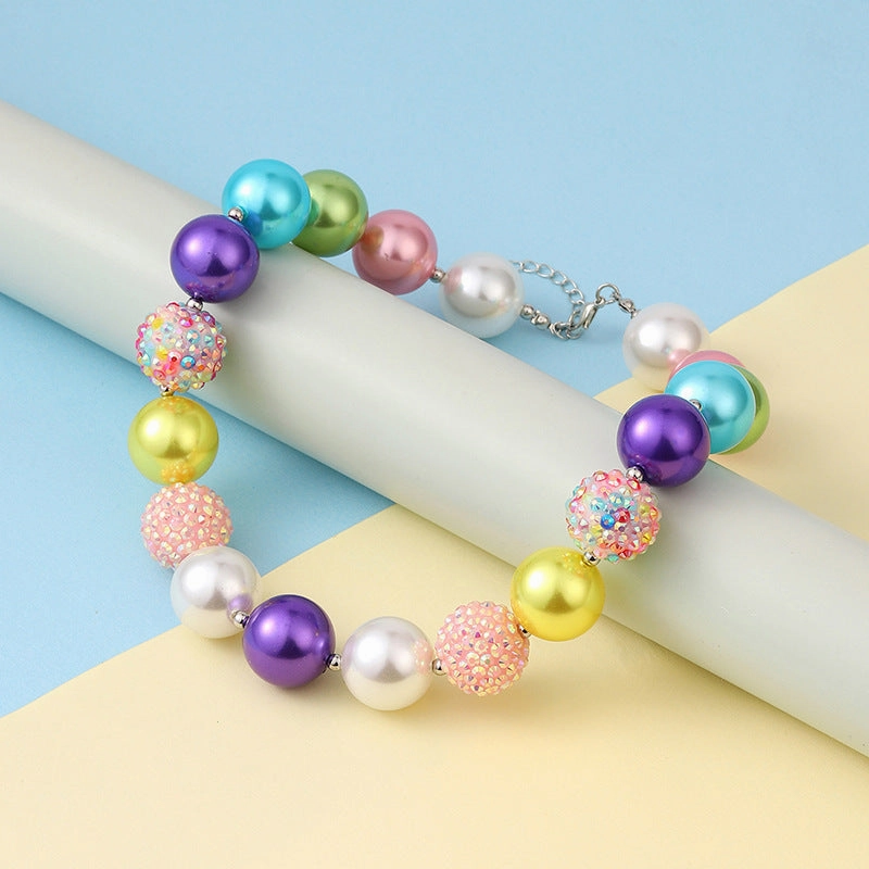 Wholesale Acrylic Rainbow Pearl Necklaces