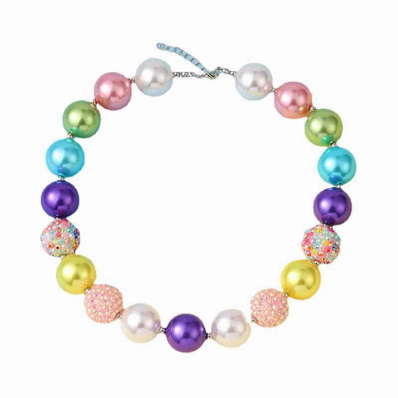 Wholesale Acrylic Rainbow Pearl Necklaces